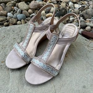 New York Transit Silver and Rose Gold Sandals